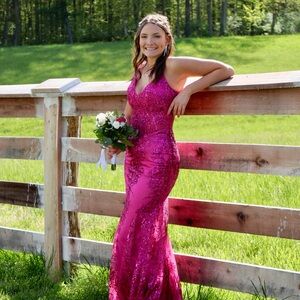 Stunning Pink Sequin Gown